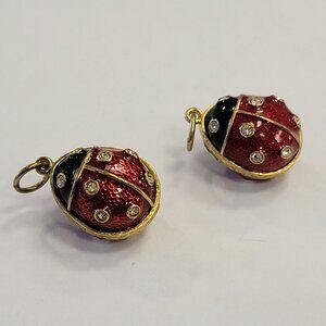 Enamel Lady Bug Egg Charms Pendants